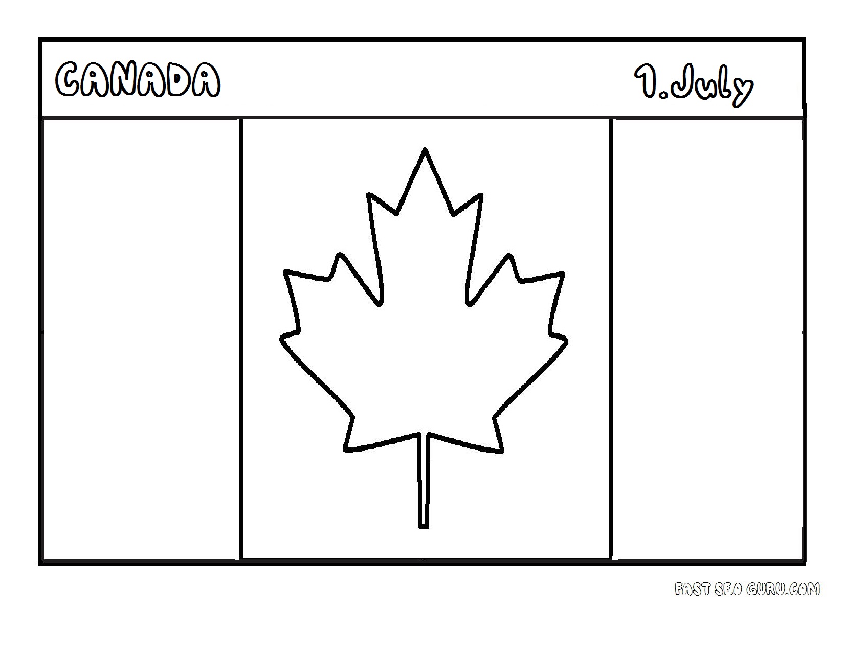 Printable flag of canada coloring page